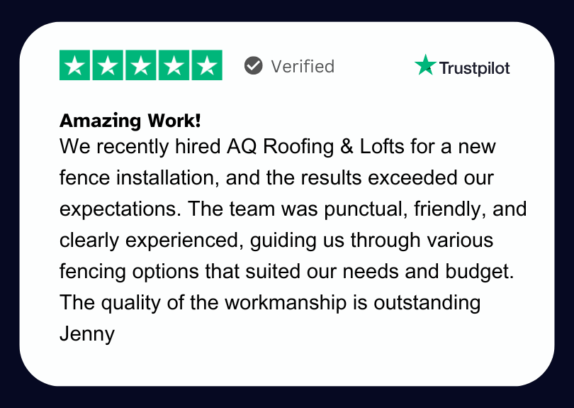 AQ roofing & lofts service review
